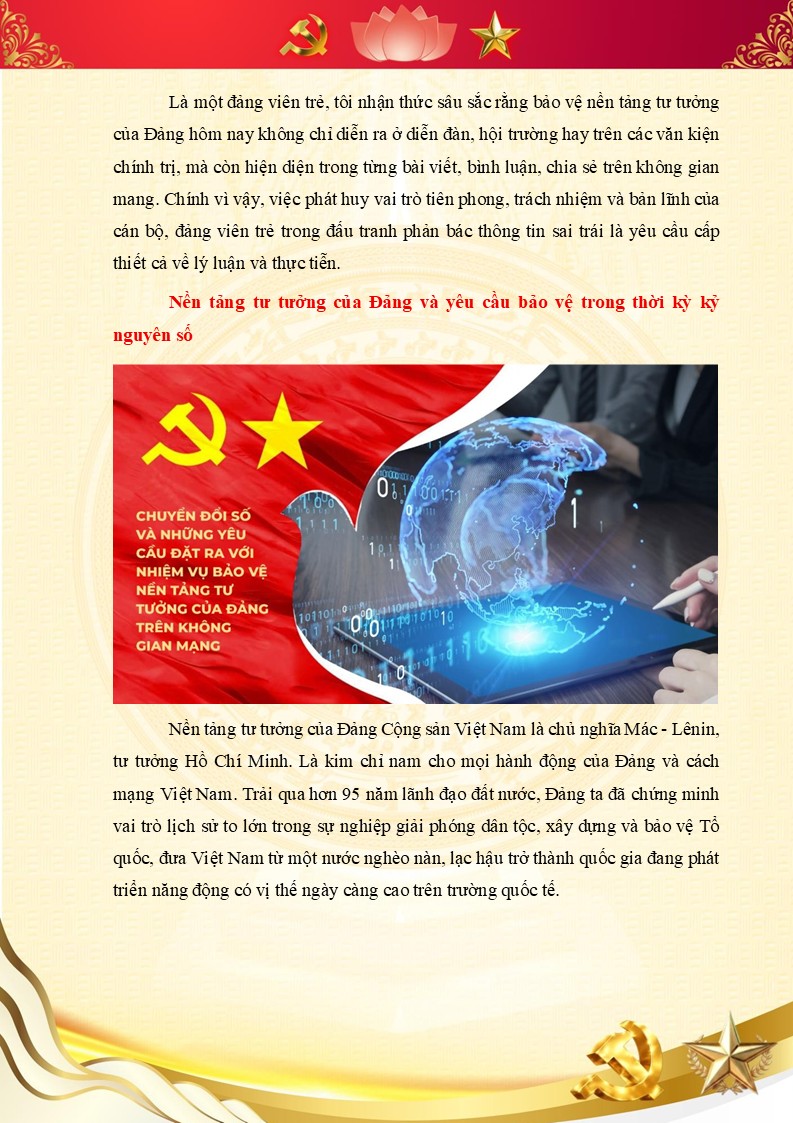 Trích nội dung nền tảng tư tưởng của Đảng và yêu cầu bảo vệ trong thời kỳ kỷ nguyên số