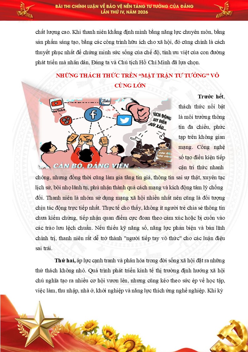Trích nội dung những thách thức trên mặt trận tư tưởng