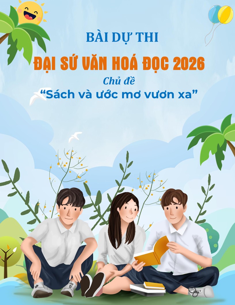 Dạng Word bài dự thi Đại sứ văn hoá đọc năm 2026 8 Bìa bài dự thi Đại sứ văn hoá đọc 2026 mẫu số 5