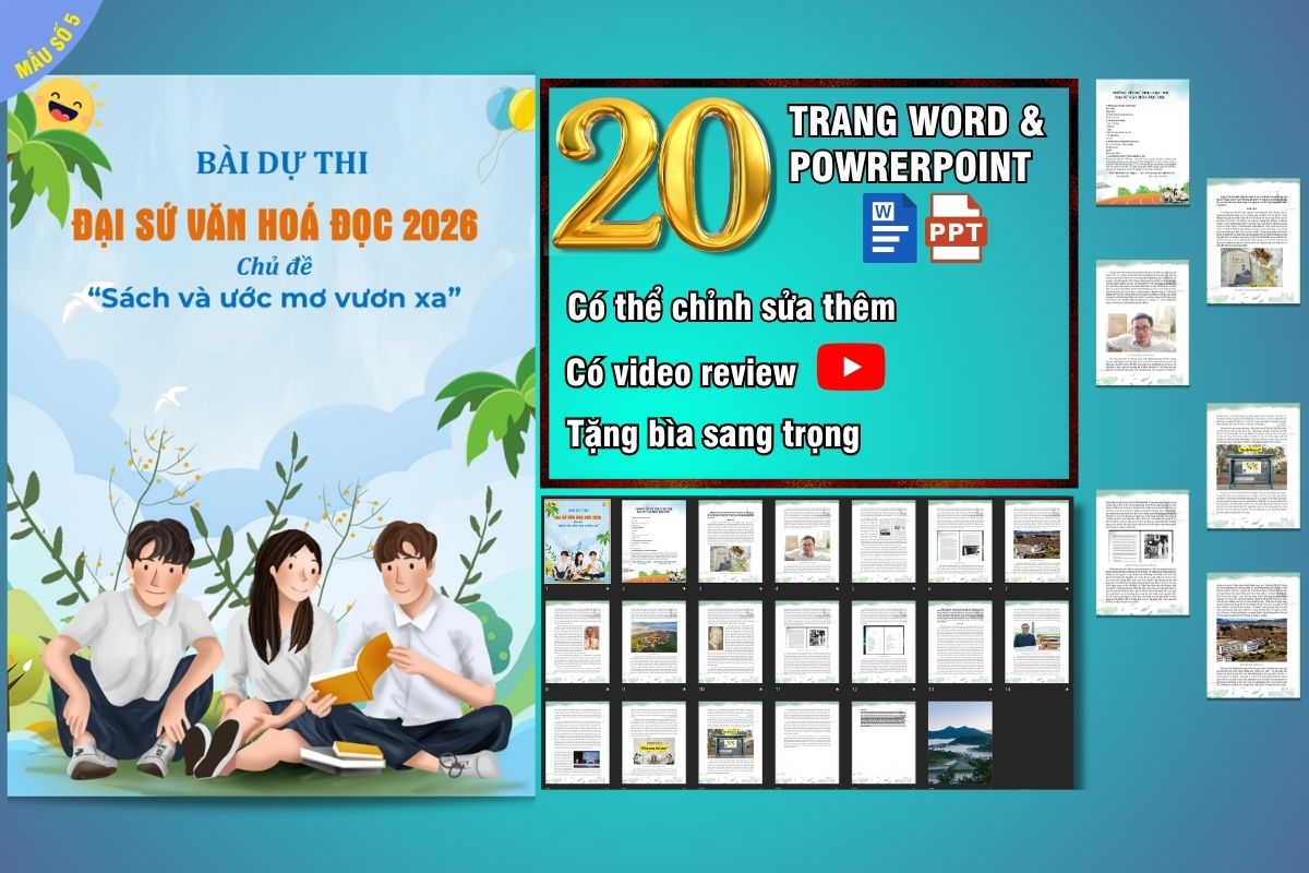 Dạng Word bài dự thi Đại sứ văn hoá đọc năm 2026 Dạng Word bài dự thi Đại sứ văn hoá đọc năm 2026