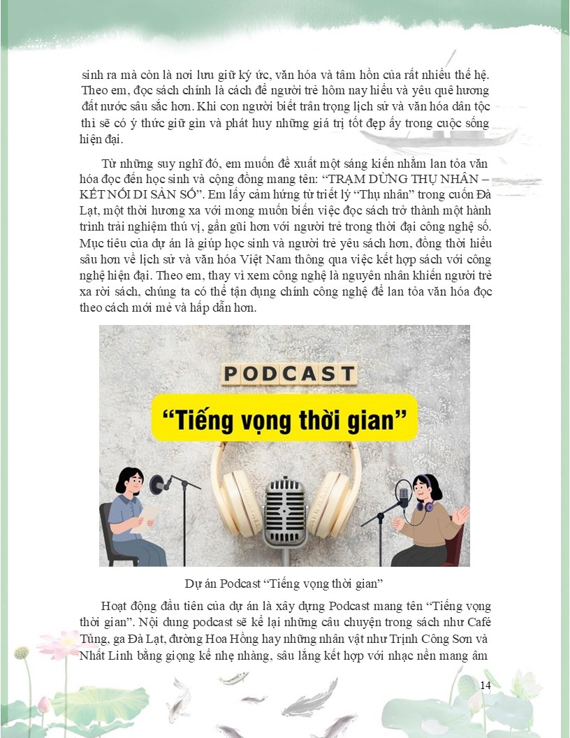 Dạng Word bài dự thi Đại sứ văn hoá đọc năm 2026 12 Dự án podcast Tiếng vọng thời gian