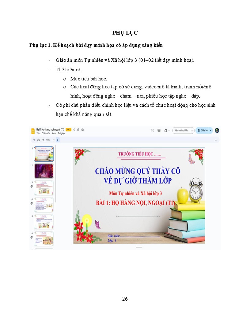 Mẫu sáng kiến kinh nghiệm tiểu học môn khoa học tự nhiên 9 Kế hoạch bài dạy