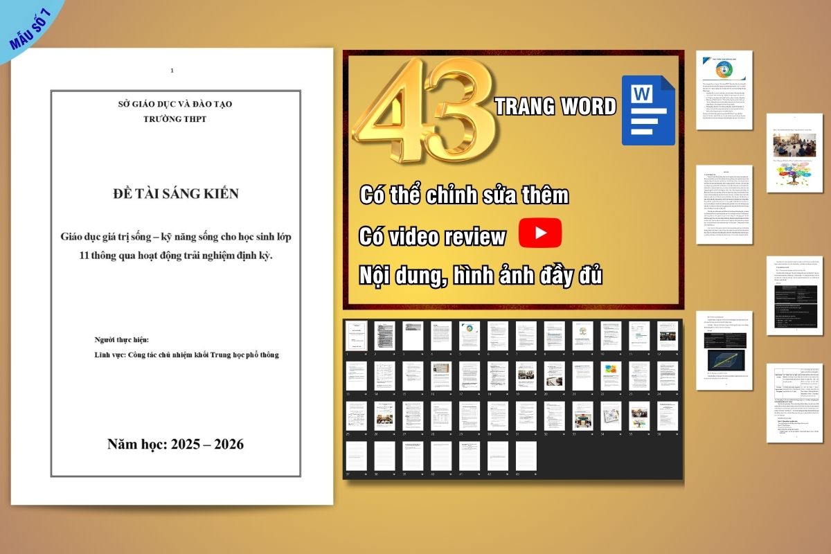 Mẫu sáng kiến kinh nghiệm cho chủ nhiệm Trung học Phổ thông, năm 2026