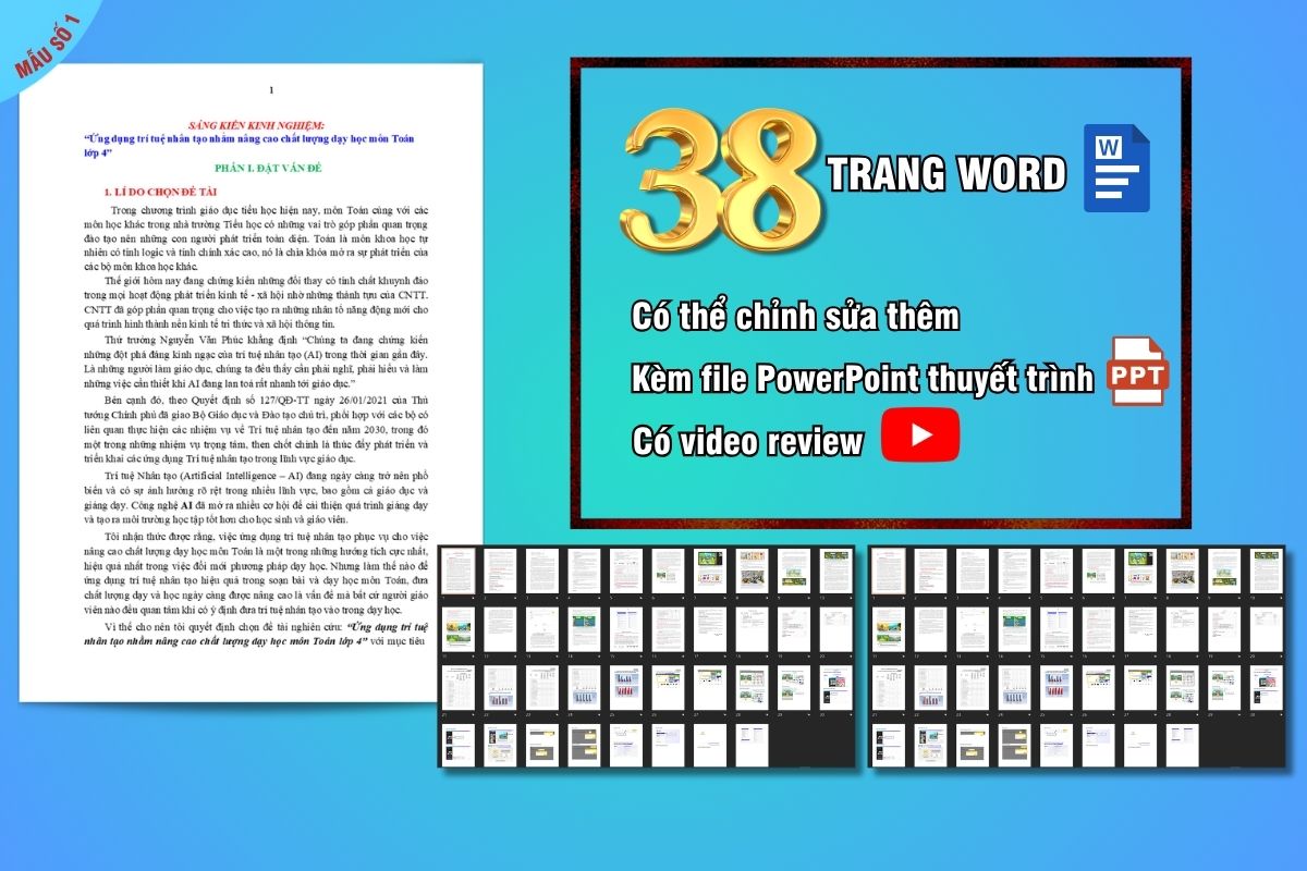 Mẫu sáng kiến kinh nghiệm tiểu học về ứng dụng trí tuệ nhân tạo