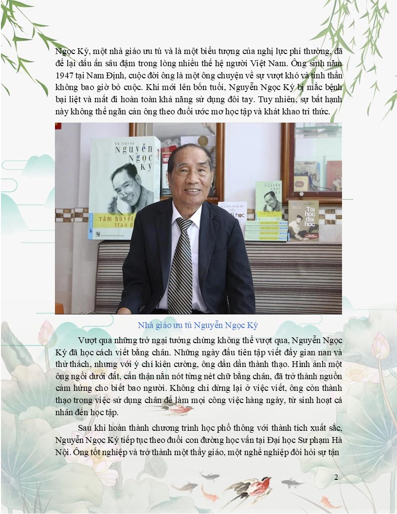 Mẫu bài dự thi Đại sứ văn hoá đọc 2026 bản Word 8 Nhà giáo ưu tú Nguyễn Ngọc Ký