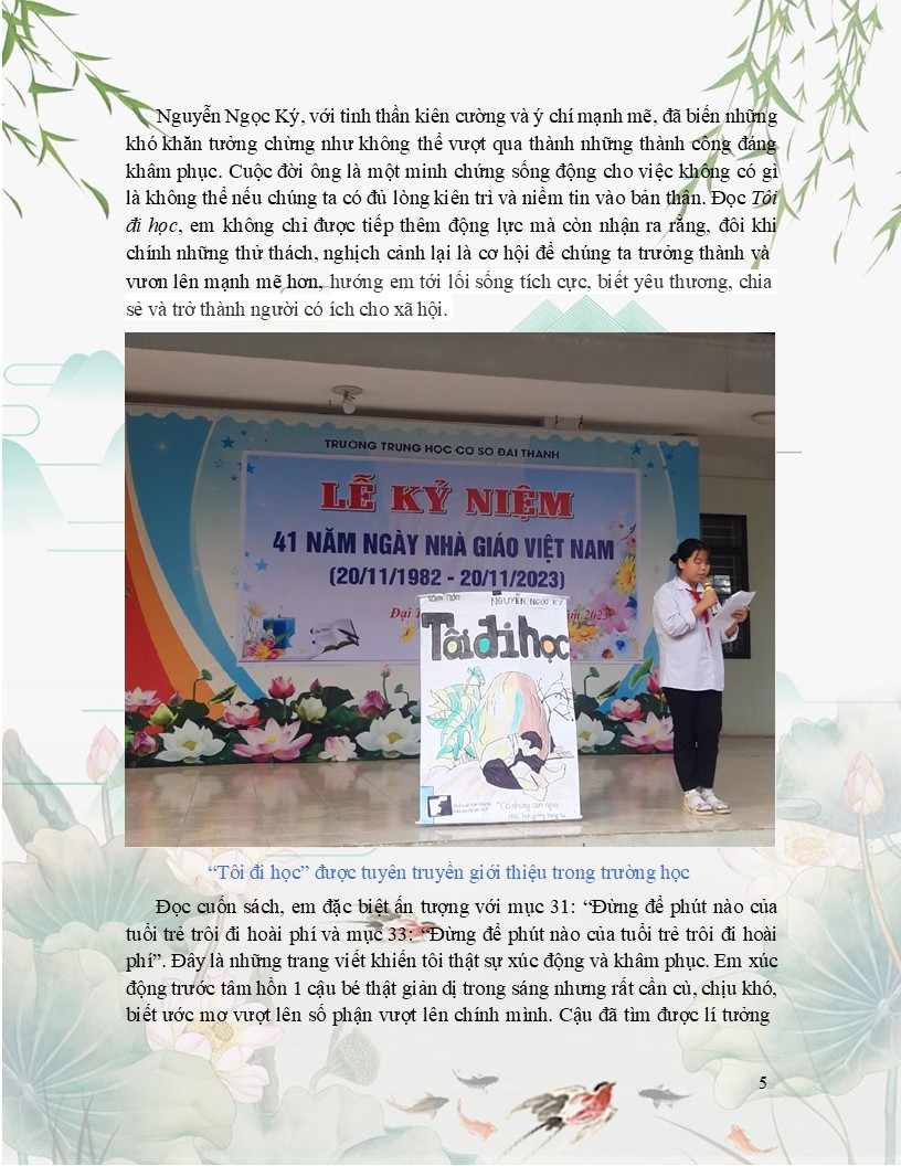 Mẫu bài dự thi Đại sứ văn hoá đọc 2026 bản Word 9 Tôi đi học được tuyên truyền, giới thiệu trong trường học