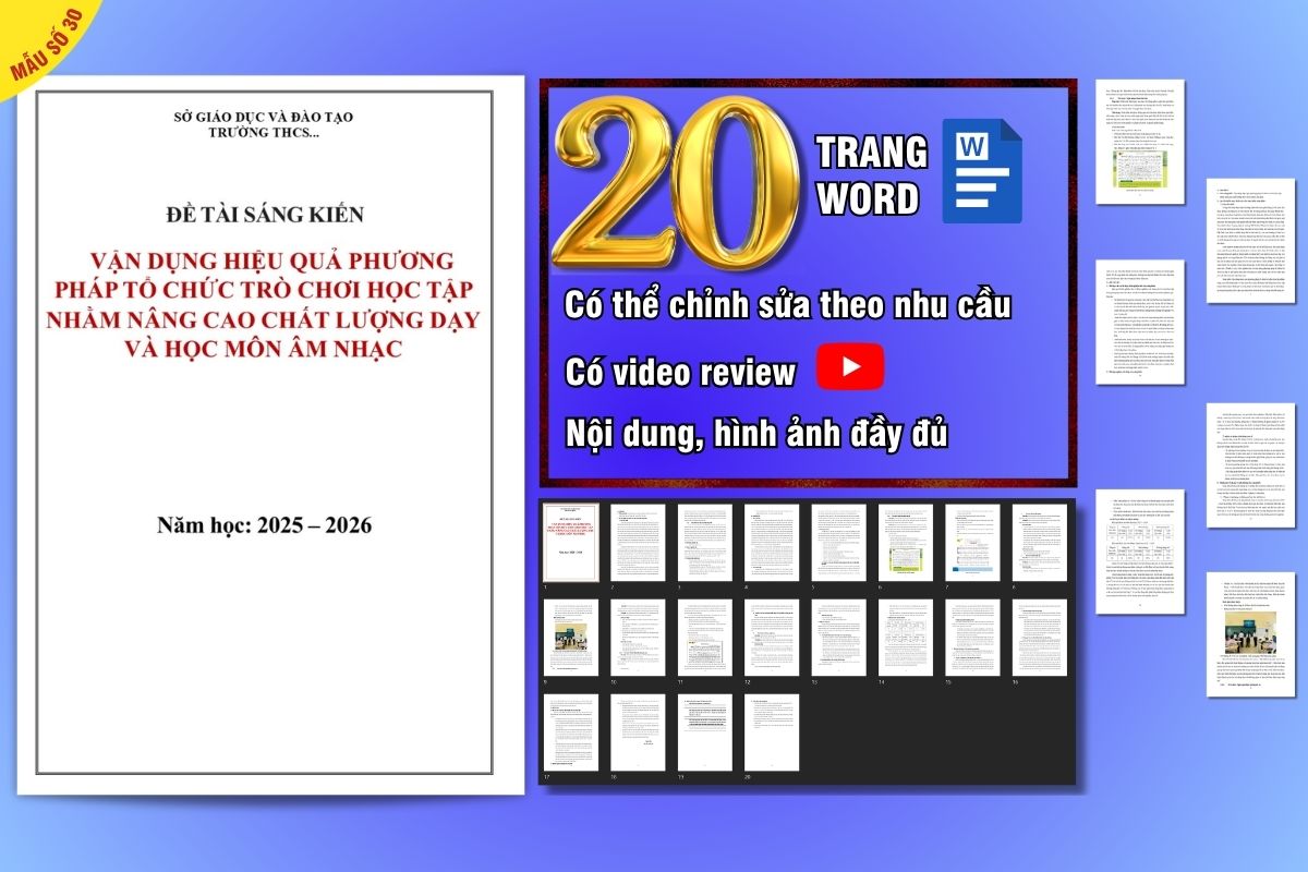 Bản Word sáng kiến kinh nghiệm môn Âm nhạc cấp THCS năm 2026