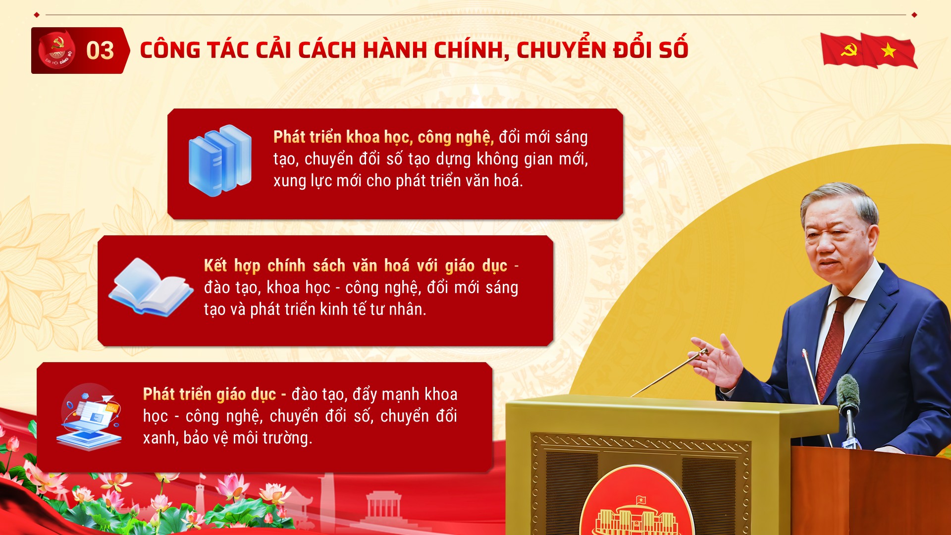 Slide Hội nghị sơ kết 6 tháng đầu năm, tặng kèm phông chữ 10 Công tác cải cách hành chính, chuyển đổi số