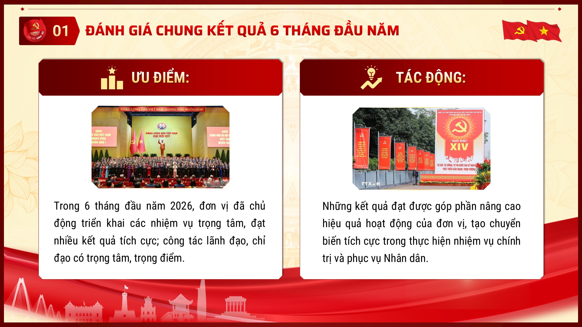 Slide Hội nghị sơ kết 6 tháng đầu năm, tặng kèm phông chữ 12 Đánh giá chung kết quả 6 tháng đầu năm