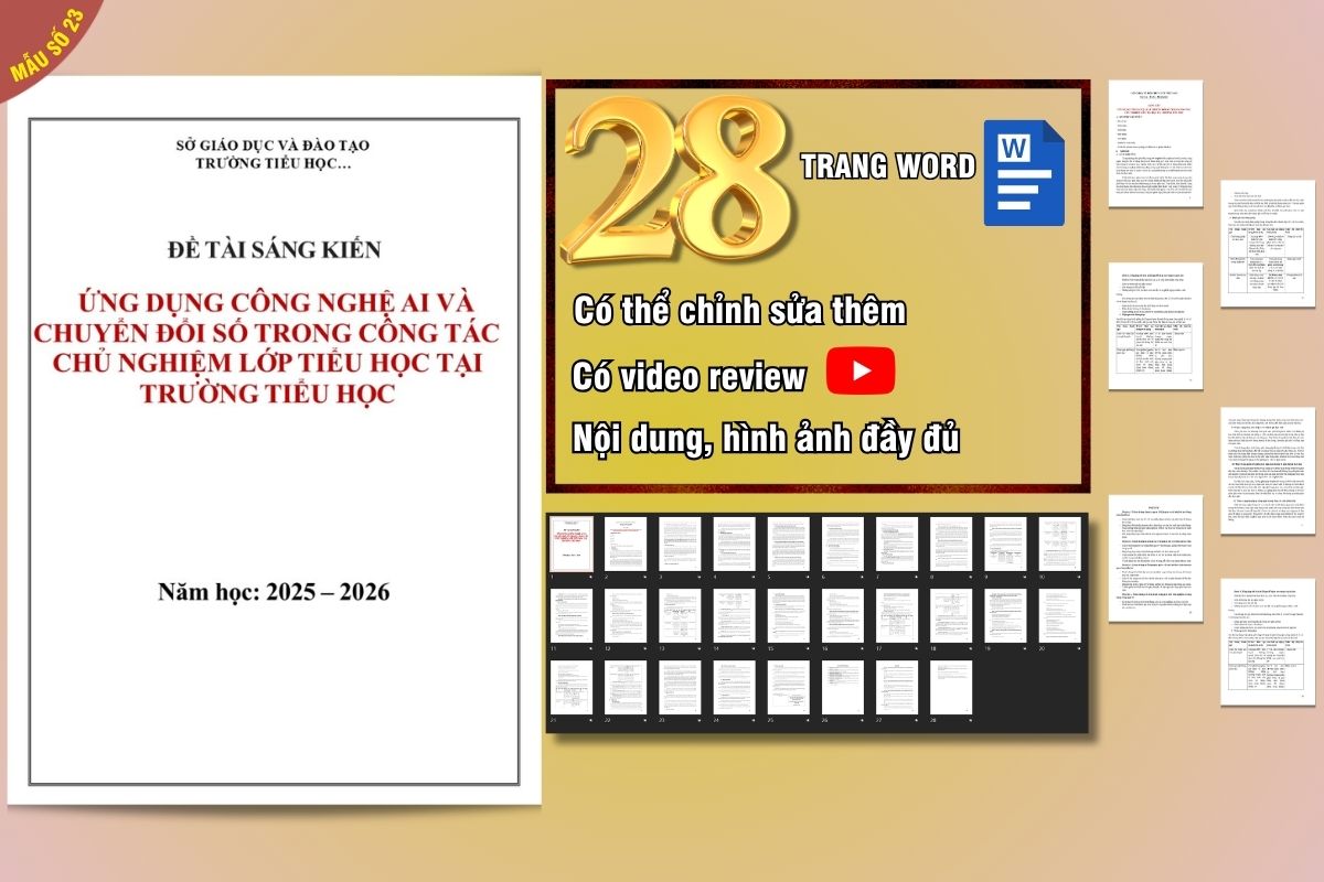 Mẫu sáng kiến kinh nghiệm Công tác chủ nhiệm cấp Tiểu học năm 2026