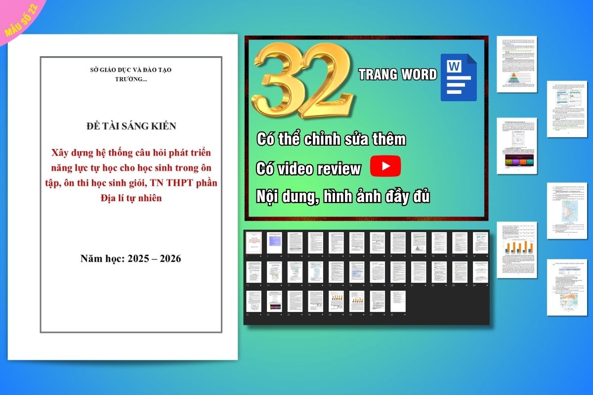 Mẫu sáng kiến kinh nghiệm môn Địa lý cấp THPT năm 2026