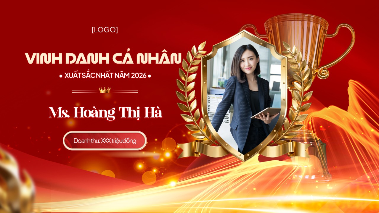 Mẫu slide vinh danh cá nhân xuất sắc nhất