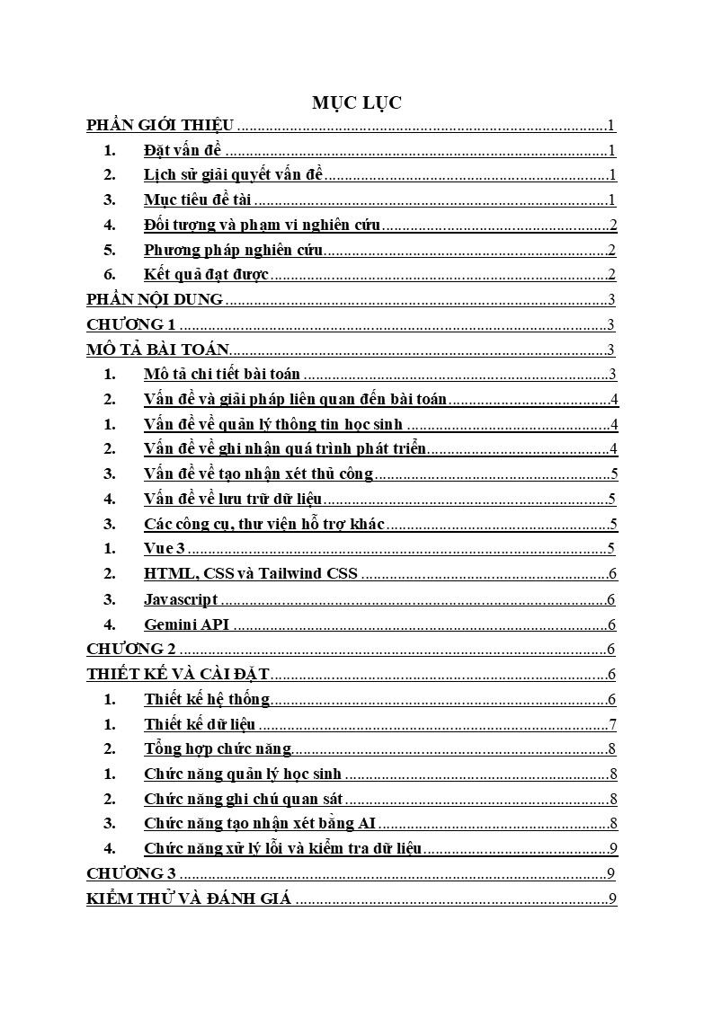 Mẫu sáng kiến kinh nghiệm công tác chủ nhiệm Mầm non, năm 2026 7 Mục lục chi tiết