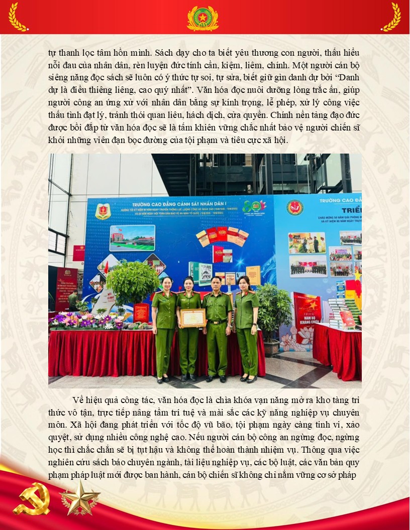 Mẫu bài dự thi Đại sứ văn hoá đọc trong lực lượng CAND năm 2026 10 Phần liên hệ bản thân mỗi cán bộ, học viên Công an Nhân dân