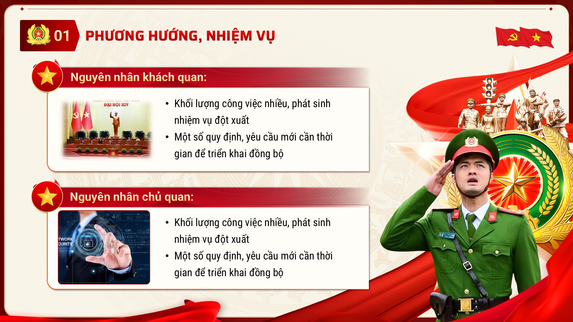 Mẫu slide hội nghị Sơ kết công tác Công an 6 tháng đầu năm 2026 12 Phương hướng, nhiệm vụ