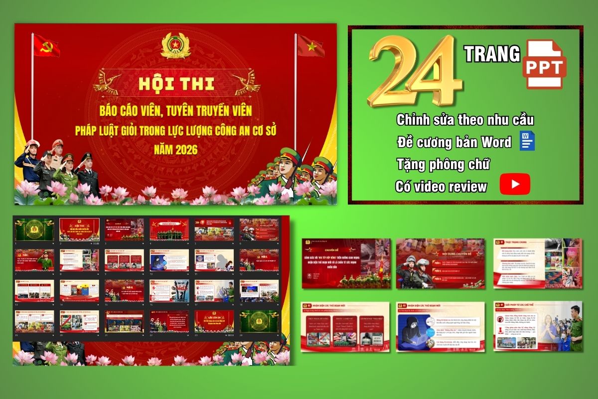 Slide báo cáo viên tuyên truyền viên pháp luật giói trong lực lượng Công an Nhân dân, 2026