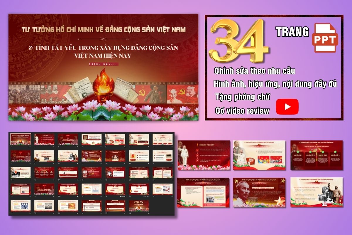Slide tư tưởng Hồ Chí Minh về Đảng Cộng Sản Việt Nam dài 34 trang