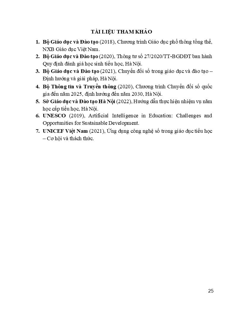 Mẫu sáng kiến kinh nghiệm Công tác chủ nhiệm Tiểu học năm 2026 9 Thông tin tài liệu tham khảo rõ ràng