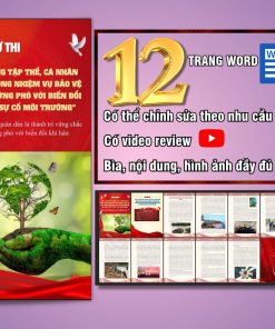 Bài dự thi cuộc thi viết về những tập thể, cá nhân điển hình tiên tiến trong nhiệm vụ bảo vệ môi trường