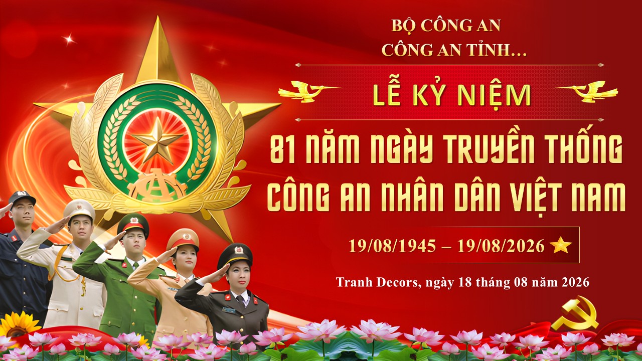 Banner lễ kỷ niệm 81 năm ngày truyền thống Công an Nhân dân Việt Nam 4 Banner lễ kỷ niệm 81 năm ngày truyền thống CAND Việt Nam