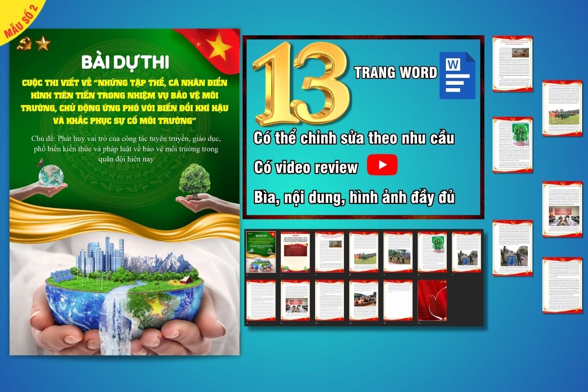 Cuộc thi viết về những tập thể, cá nhân điển hình tiên tiến trong nhiệm vụ bảo vệ môi trường