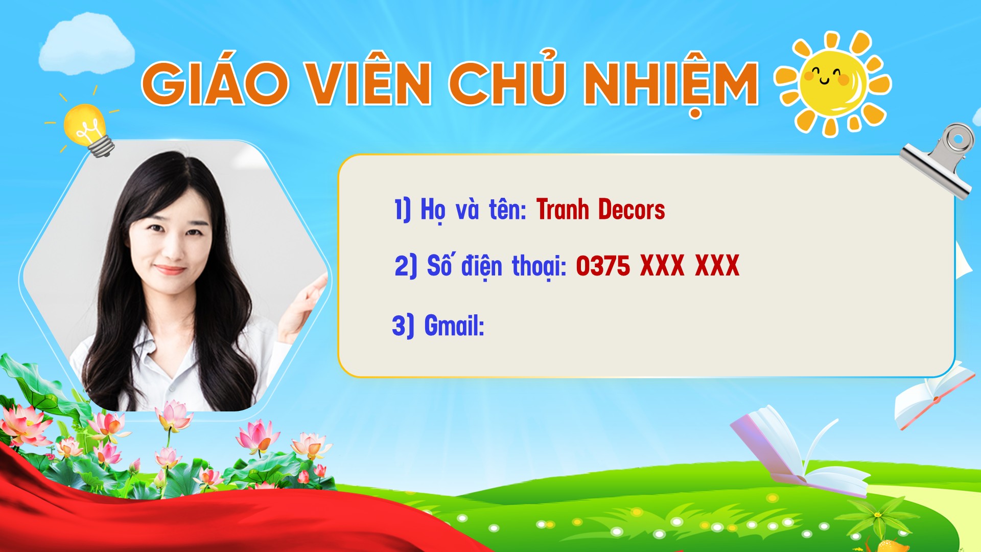 Slide họp phụ huynh đầu năm 2026 - 2027 7 Giới thiệu giáo viên chủ nhiệm