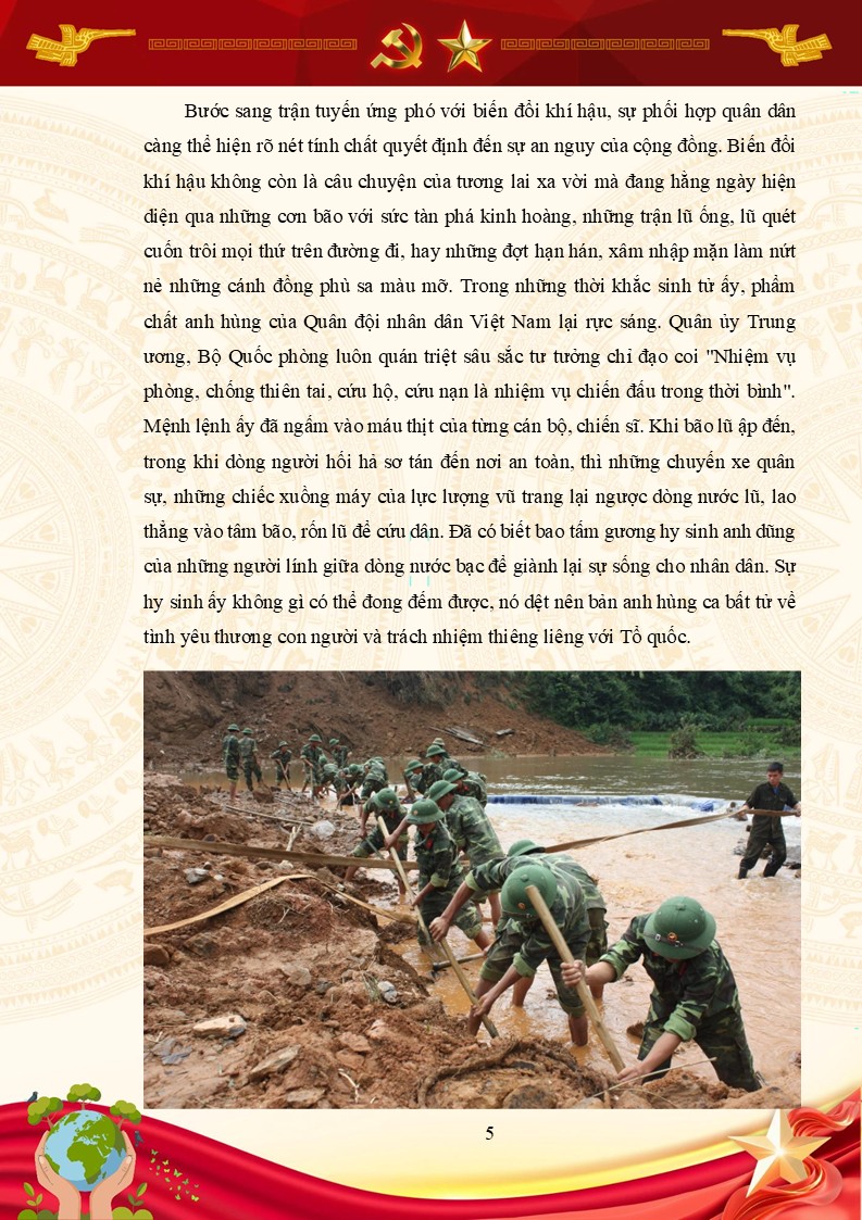 Bài dự thi cuộc thi viết về những tập thể, cá nhân điển hình tiên tiến trong nhiệm vụ bảo vệ môi trường 10 Nhiệm vụ phòng, chống thiên tai, cứu hộ, cứu nạn là nhiệm vụ chiến đấu trong thời bình