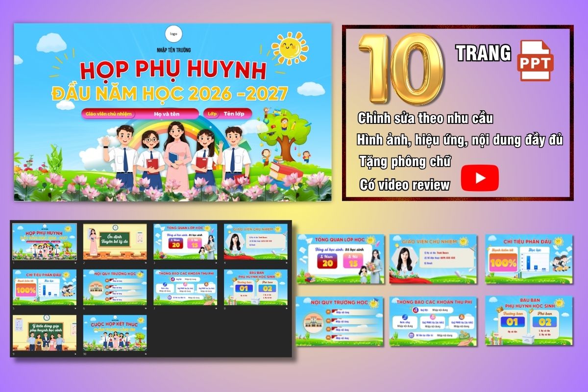 Slide họp phụ huynh đầu năm 2026 - 2027