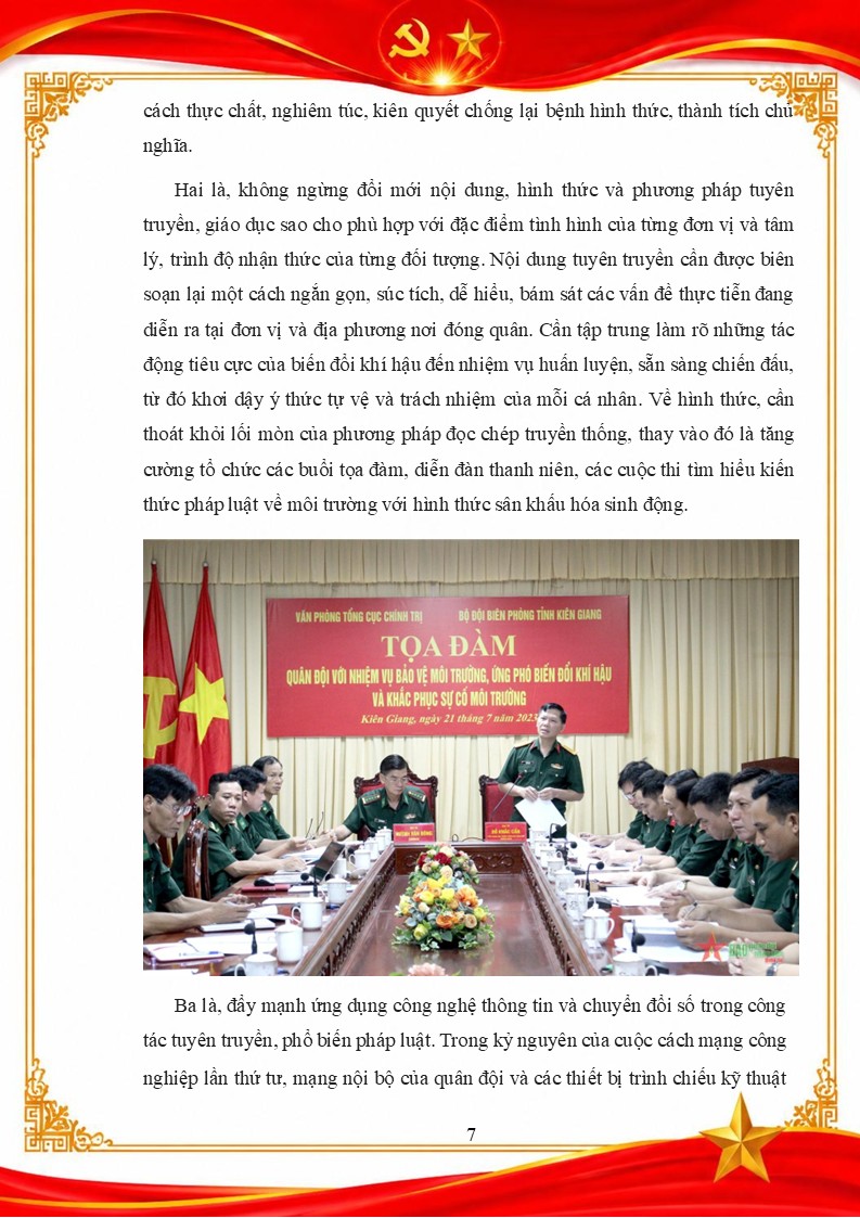 Toạ đàm quân đội với nhiệm vụ bảo vệ môi trường
