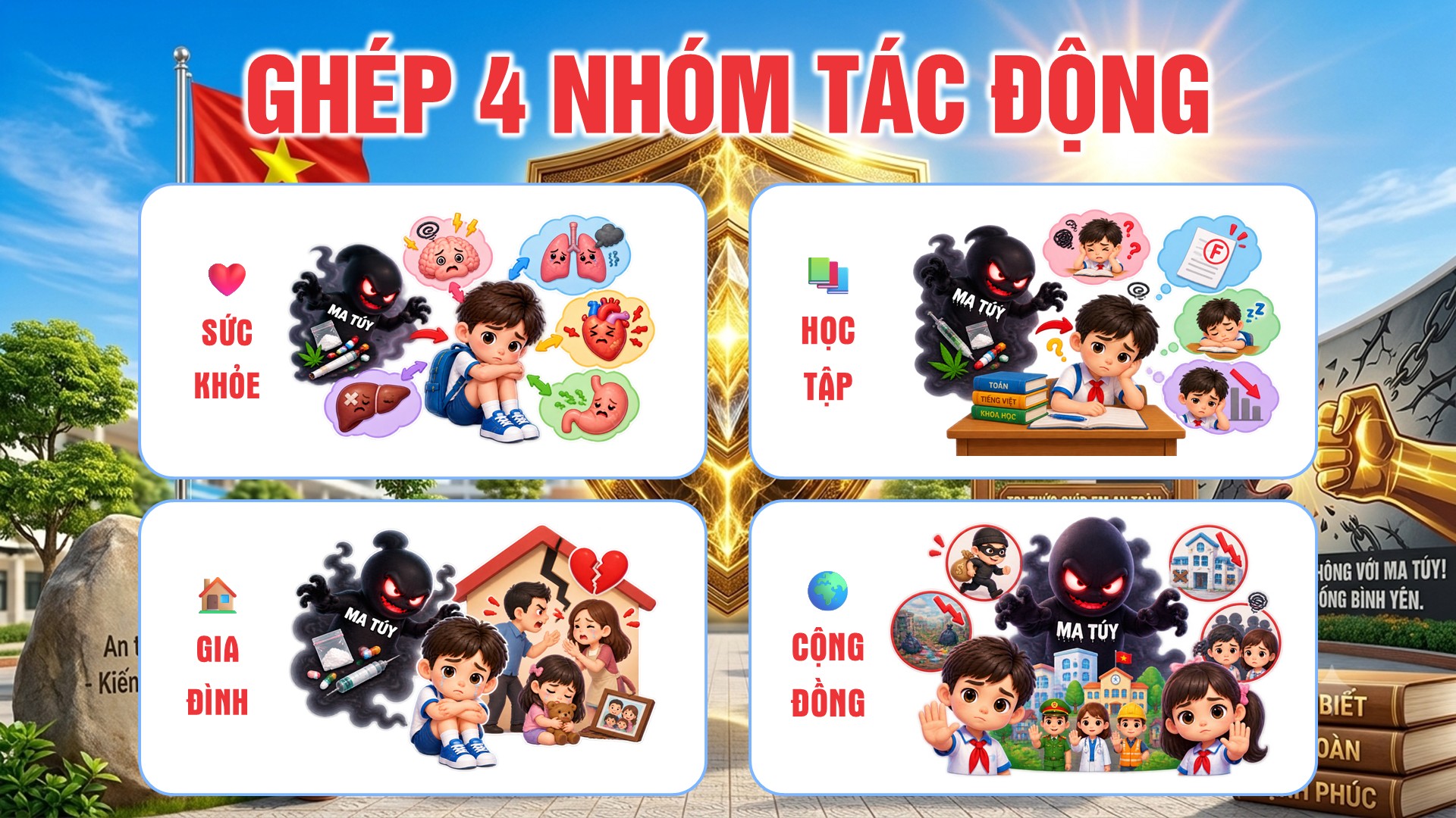 4 Nhóm tác động đến học sinh