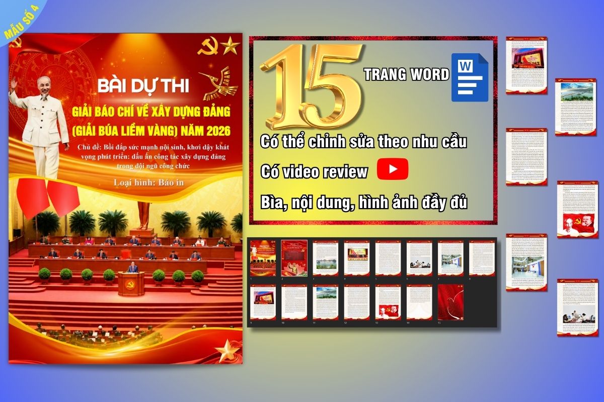 Bài dự thi Giải Báo chí về xây dựng Đảng (giải Búa liềm vàng) loại hình báo in