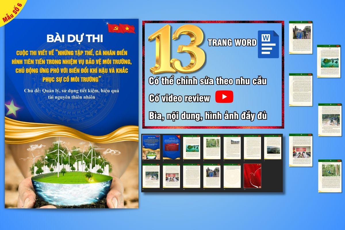 Bài dự thi cuộc thi viết về những tập thể, cá nhân điển hình tiên tiến bảo vệ môi trường