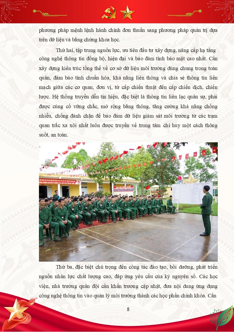 Bản Word bài dự thi cuộc thi viết về bảo vệ môi trường trong quân đội năm 2026 9 Chú trọng đến công tác đào tạo, bồi dưỡng, phát triển nguồn nhân lực chất lượng cao, đáp ứng yêu cầu của kỷ nguyên số