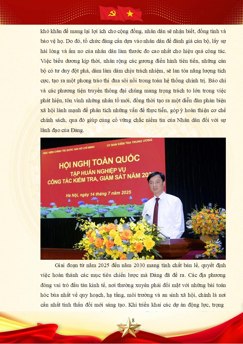 Bài dự thi Giải Báo chí về xây dựng Đảng ( giải Búa liềm vàng ) năm 2026 4 Đảng cần dựa vào nhân dân để đánh giá cán bộ, lấy sự hài lòng và ấm no của nhân dân