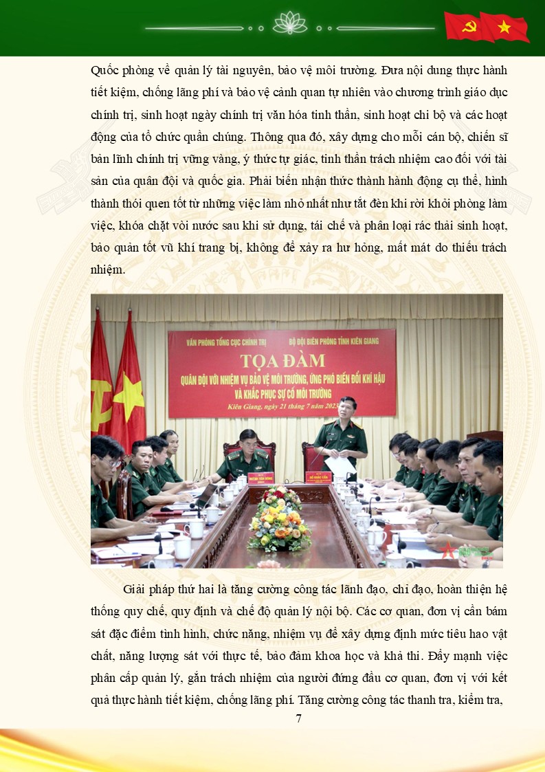 Toạ đàm quân đội về bảo vệ môi trường