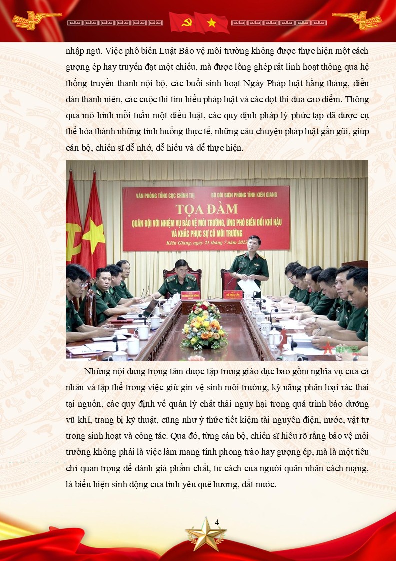 Việc phổ biến Luật Bảo vệ môi trường không được thực hiện một cách gượng ép hay truyền đạt một chiều