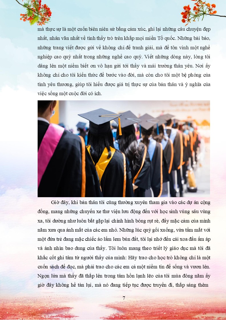 Bài dự thi Những kỷ niệm sâu sắc về thầy cô và mái trường năm 2026 4 Cảm ơn thầy vì đã bước đến trong những tháng ngày tăm tối nhất, cảm ơn thầy vì đã kiên nhẫn ở lại