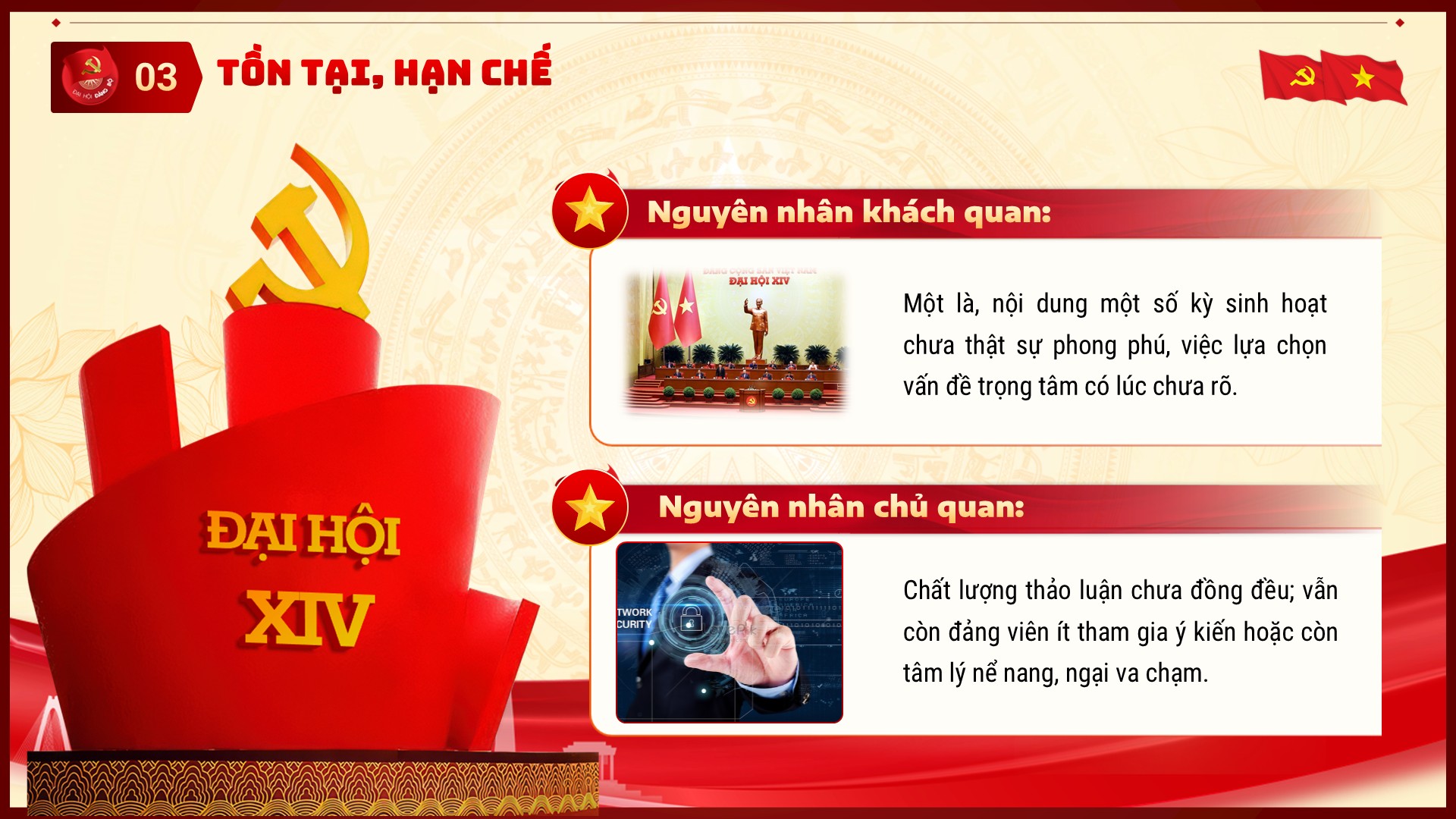 Slide Hội thi Bí thư Chi bộ giỏi 20 trang, tặng phông chữ 4 Phần ba thực trang chất lượng sinh hoạt tại chi bộ