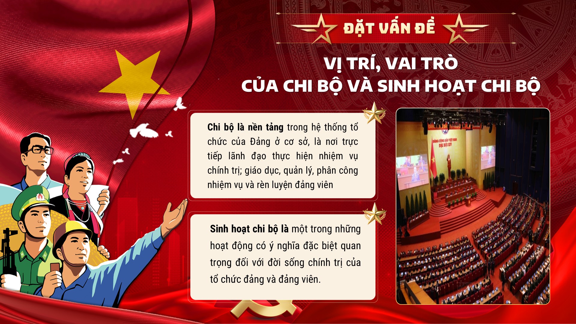 Slide Hội thi Bí thư Chi bộ giỏi 20 trang, tặng phông chữ 3 Phần một đặt vấn đề, vị trí, vai trò của chi bộ và sinh hoạt chi bộ