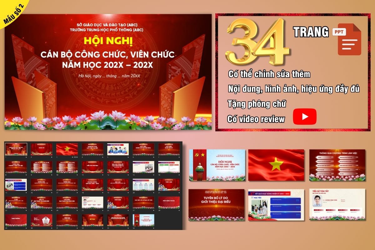 Slide PowerPoint hội nghị cán bộ Công chức, Viên chức, Người lao động 34 trang