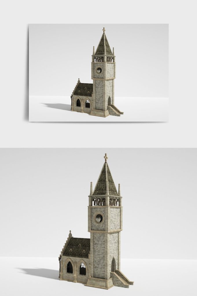 Mô hình 3D lâu đài kiến trúc Bắc Âu
