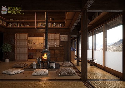 Mô hình phòng khách Nhật Bản 3D siêu đẹp