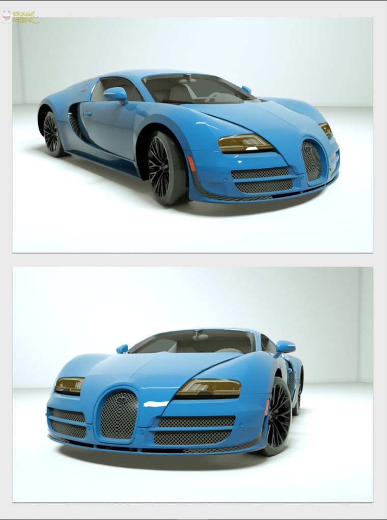 Mô hình siêu xe bugatti thể thao 3D