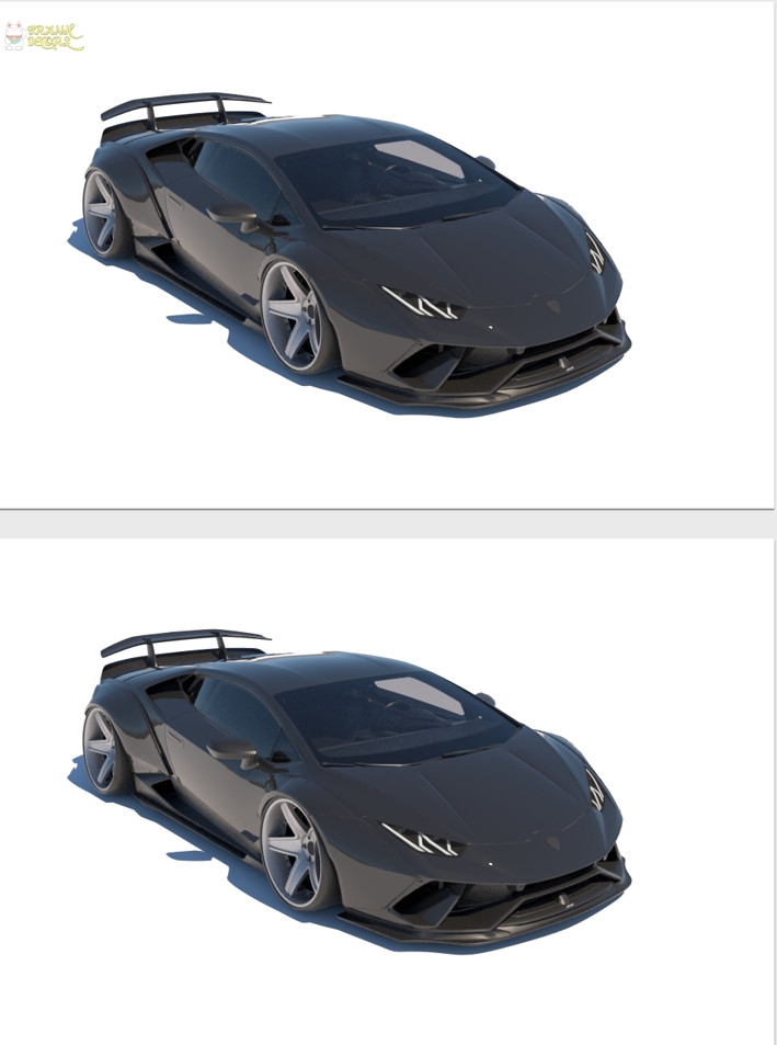 Mô hình siêu xe Lamborghini màu đen 3D