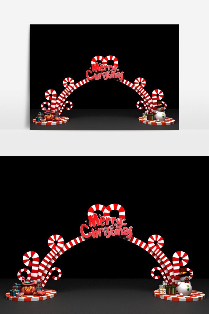 Mô hình cổng chào giáng sinh noel 3D