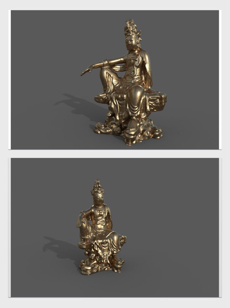 Mô hình tượng phật ngồi bằng vàng 3D