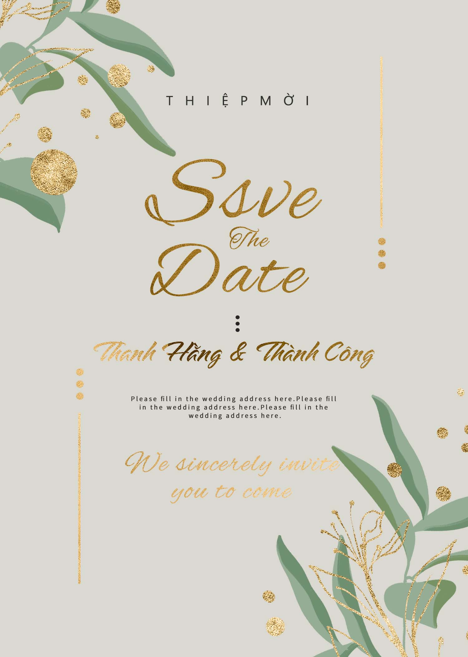Thiệp cưới Save the date sang trọng bản PSD
